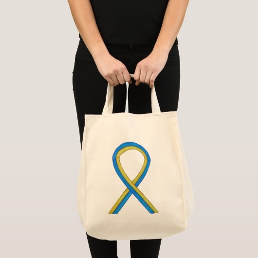 Down Syndrome Awareness Ribbon Art Canvas tas (Voorkant (product))