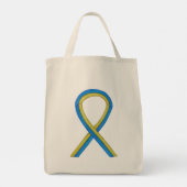 Down Syndrome Awareness Ribbon Art Canvas tas (Achterkant)