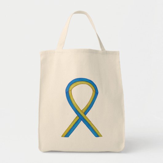 Down Syndrome Awareness Ribbon Art Canvas tas (Voorkant)