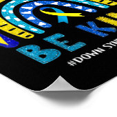 Down Syndrome Awareness Ribbon Boho Rainbow Yellow Poster (Hoek)