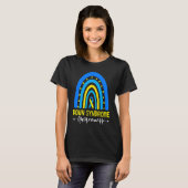 Down Syndrome Awareness Ribbon Boho Rainbow Yellow T-shirt (Voorkant volledig)