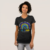 Down Syndrome Awareness Ribbon Boho Rainbow Yellow T-shirt (Voorkant volledig)