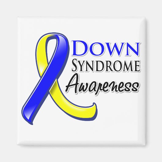 Down Syndrome Awareness Ribbon Magneet (Voorkant)