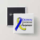 Down Syndrome Awareness Ribbon Vierkante Button 5,1 Cm (Voorkant /achterkant)