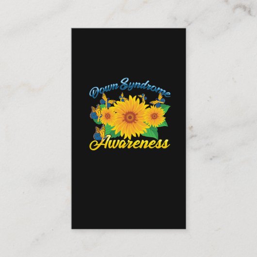 Down Syndrome Awareness Sunflower Butterfly Gift Visitekaartje (Voorkant)
