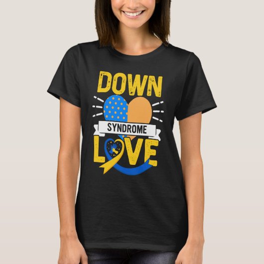 Down Syndrome Awareness Trisomy Blue Ribbon WDSD 2 T-shirt (Voorkant)