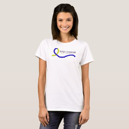Down Syndrome Beaded Bewustmakingslint T-shirt (Voorkant volledig)