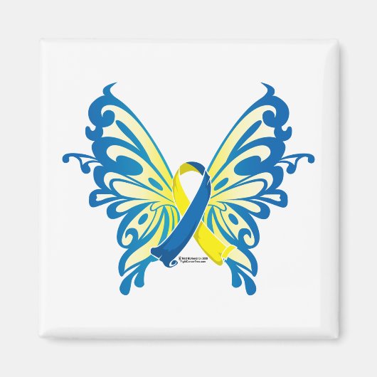 Down Syndrome Butterfly Magneet (Voorkant)