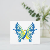 Down Syndrome Butterfly Ribbon Briefkaart (Staand voorkant)