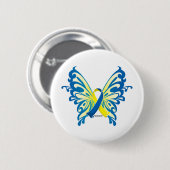 Down Syndrome Butterfly Ribbon Ronde Button 5,7 Cm (Voorkant /achterkant)