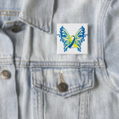 Down Syndrome Butterfly Ribbon Vierkante Button 5,1 Cm (In situ)