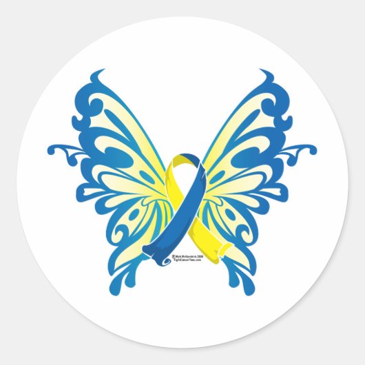 Down Syndrome Butterfly Ronde Sticker (Voorkant)