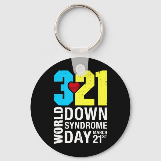 Down Syndrome Dag 21 maart voor mannen Vrouwen Kin Sleutelhanger (Voorkant)