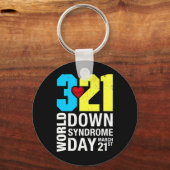 Down Syndrome Dag 21 maart voor mannen Vrouwen Kin Sleutelhanger (Voorkant)