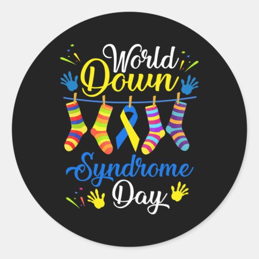 Down Syndrome Day Awareness Socks 21 maart Ronde Sticker (Voorkant)
