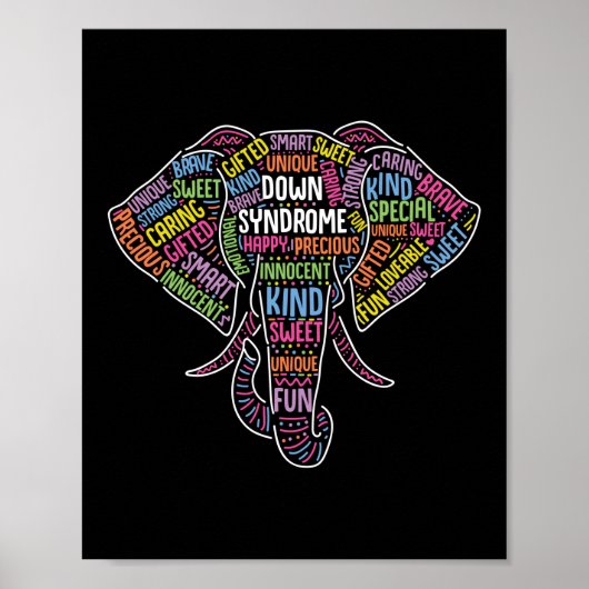 Down Syndrome Elephant Awareness Special Education Poster (Voorkant)