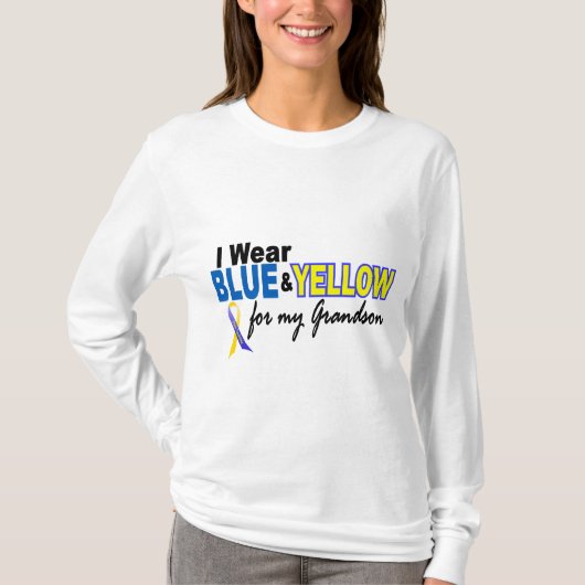 Down Syndrome Ik Draag blauw en geel voor mijn kle T-shirt (Voorkant)