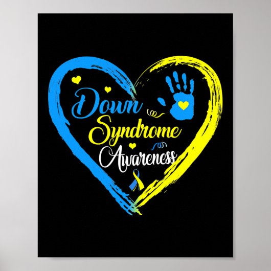 Down Syndrome mam Awareness Trisomy 21 Blue Ribbon Poster (Voorkant)