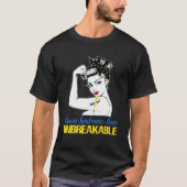 Down Syndrome Mam-onbreekbaar Sterke Dame Tshirt (Voorkant)