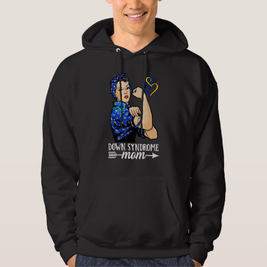 Down Syndrome Mam Trisomy 21 Down Syndrome Awarene Hoodie (Voorkant)