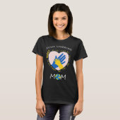Down Syndrome mama Shirt, Gele Blue Ribbon Gift T-shirt (Voorkant volledig)