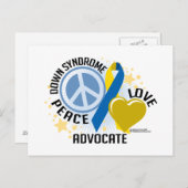 Down Syndrome Peace Love Advocate Briefkaart (Voorkant / Achterkant)
