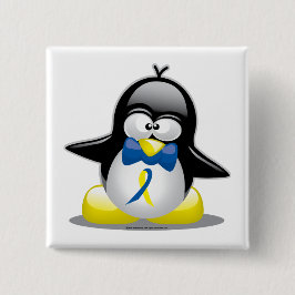 Down Syndrome Penguin Vierkante Button 5,1 Cm