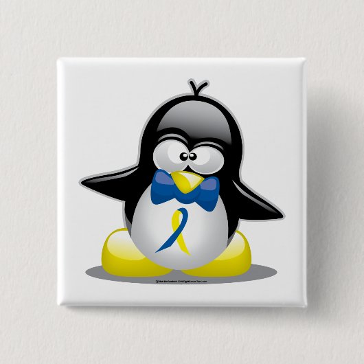 Down Syndrome Penguin Vierkante Button 5,1 Cm (Voorkant)