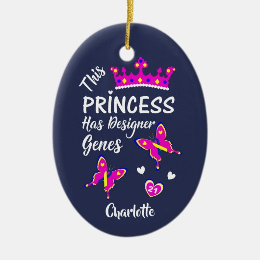 Down Syndrome Princess Cute Personalized Keramisch Ornament (Voorkant)