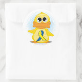 Down Syndrome Ribbon Duck Ronde Sticker (Tas)