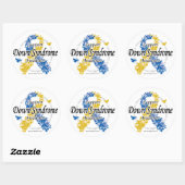 Down Syndrome Ribbon of Butterflies 2 Ronde Sticker (Vel)