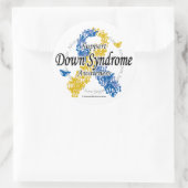 Down Syndrome Ribbon of Butterflies 2 Ronde Sticker (Tas)