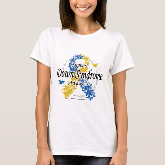 Down Syndrome Ribbon of Butterflies 2 T-shirt (Voorkant)