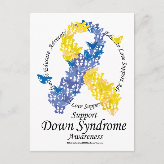 Down Syndrome Ribbon of Butterflies Briefkaart (Voorkant)