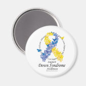 Down Syndrome Ribbon of Butterflies Magneet (Voorkant / Achterkant)