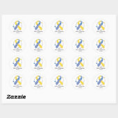 Down Syndrome Ribbon of Butterflies Ronde Sticker (Vel)