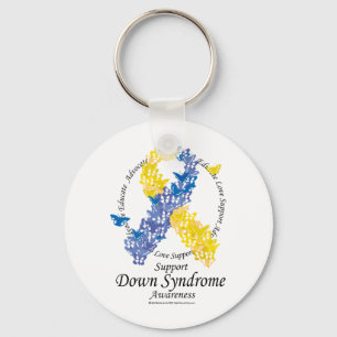 Down Syndrome Ribbon of Butterflies Sleutelhanger