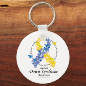 Down Syndrome Ribbon of Butterflies Sleutelhanger (Voorkant)