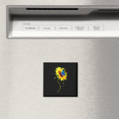 Down Syndrome Sunflower T shirt Gift Yellow Blue R Magneet (Insitu (Vaatwasser))