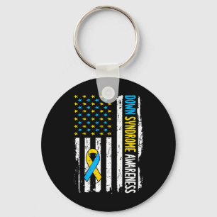 Down Syndroom Awareness Amerikaanse Vlag T21 Down Sleutelhanger