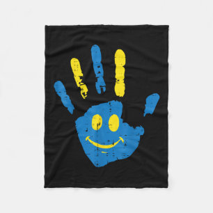 Down Syndroom Bewustzijn Hand Glimlach Trisomie 21 Fleece Deken