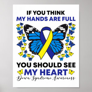 Down Syndroom Bewustzijn Lint Vlinder Moeder Snelh Poster
