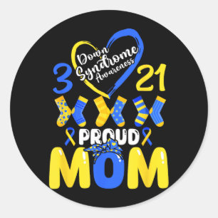 Down Syndroom Bewustzijn Trots-Mama Zoon Dochter Ronde Sticker