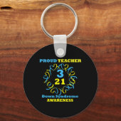 Down Syndroom Bewustzijn Trotse Leraar Sleutelhanger (Voorkant)