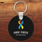 Down Syndroom Bewustzijn Trotse Leraar Sleutelhanger (Voorkant)