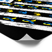 Down Syndroom Bewustzijn Usa Amerikaanse Vlag Mann Poster (Hoek)