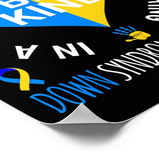 Down Syndroom Dag 2024 Wees Kind Down Syndroom Awa Poster (Hoek)