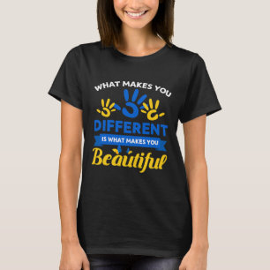 Down Syndroom Dag Bewustzijn Lint T21 Day Beautif T-shirt