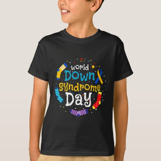 Down Syndroom Dag Bewustzijn Sokken Rechts Kinder T-shirt (Voorkant)