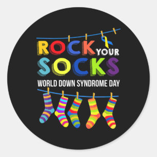 Down-syndroom Dag Bewustzijn van uw Sokken Ronde Sticker